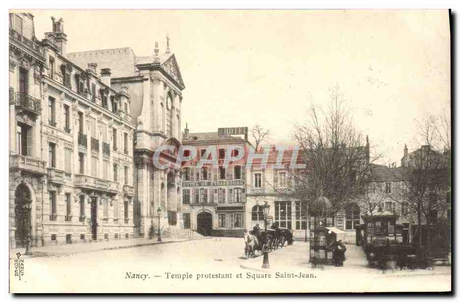 CPA Nancy Temple Protestant Et Square Saint Jean