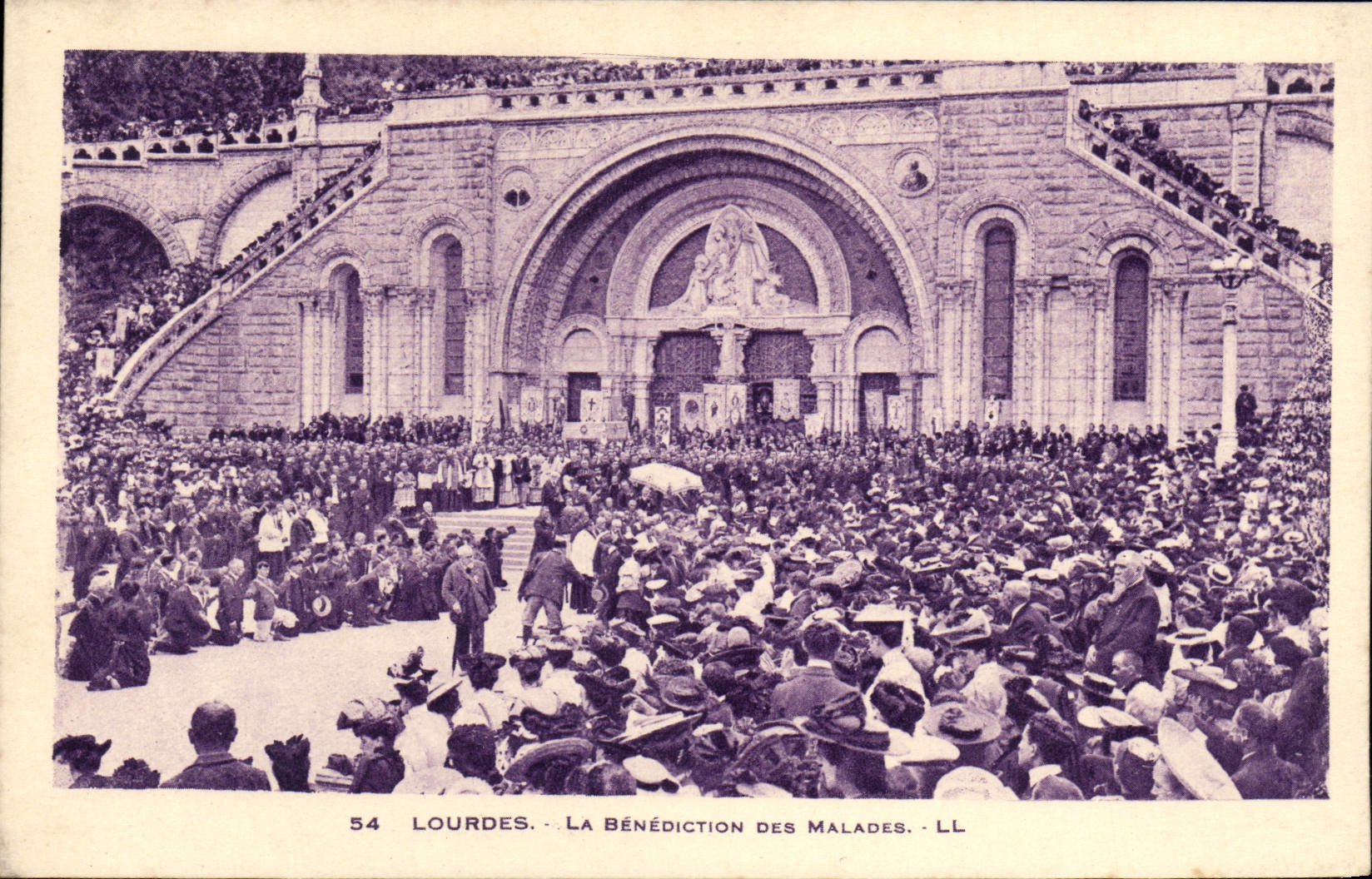 CPA Lourdes La Benediction Des Malades