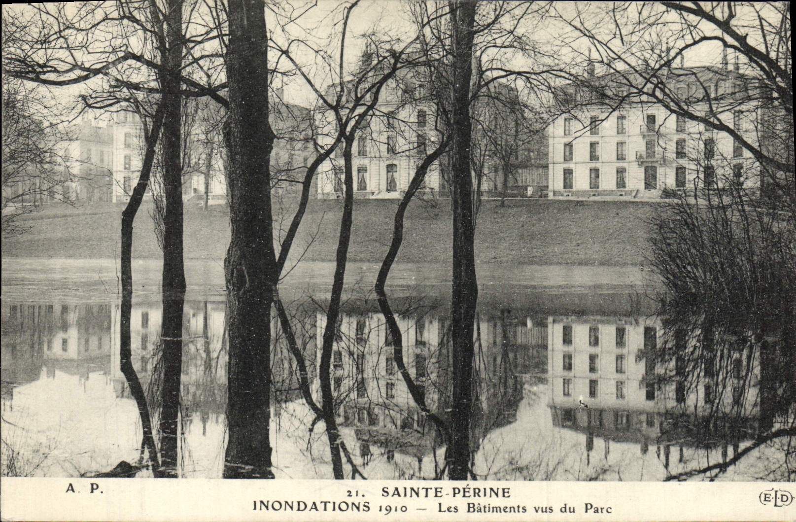 CPA Sainte Perine Inondations 1910 Les Batiments Vus Du Parc