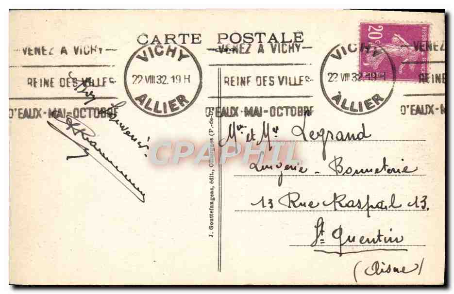 CPA Vichy Rue De Paris — Rückseite