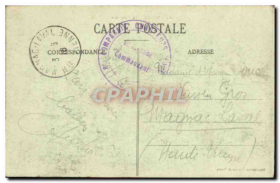 CPA Nancy La Prefecture — Verso