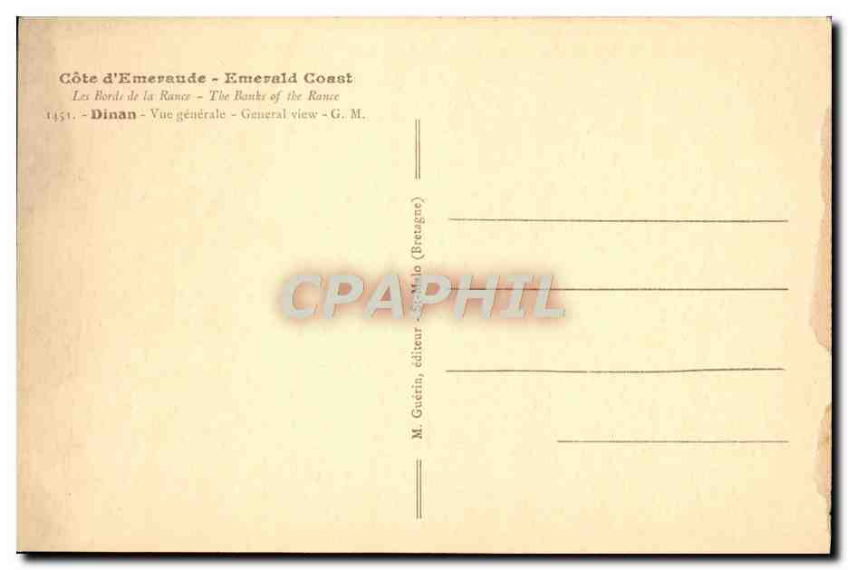 CPA Les Bords De La Rance Dinan Vue Generale  — Verso