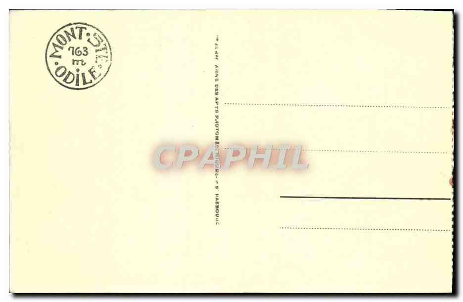Mont Ste-Odile — Tombeau de Ste-Odile — éditeur anonyme, n° 53 — Verso