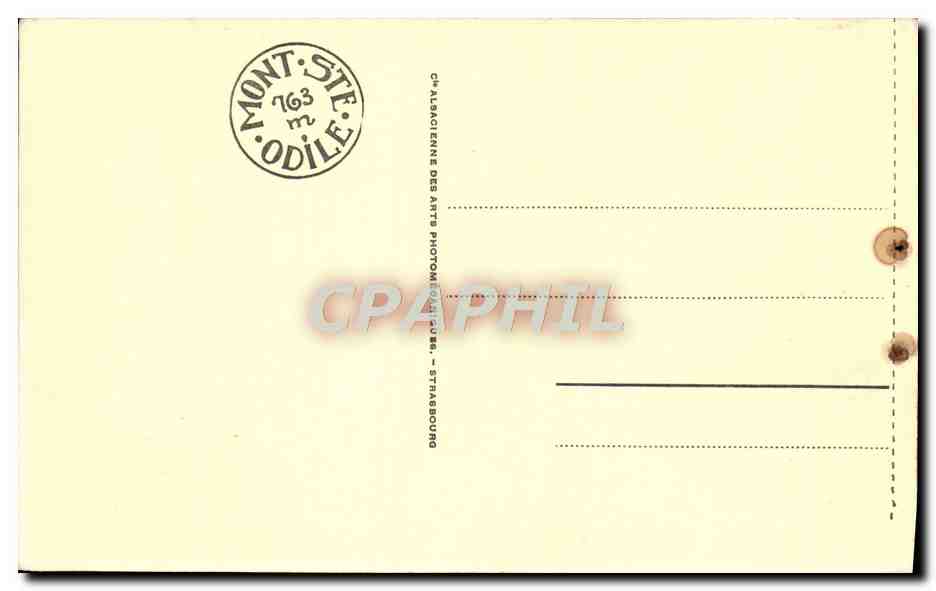 Mont Ste-Odile [alt. 763 m] — Le Couvent - Chemin de Ronde — Cie Alsacienne des Arts Photographiques, Strasbourg — Verso