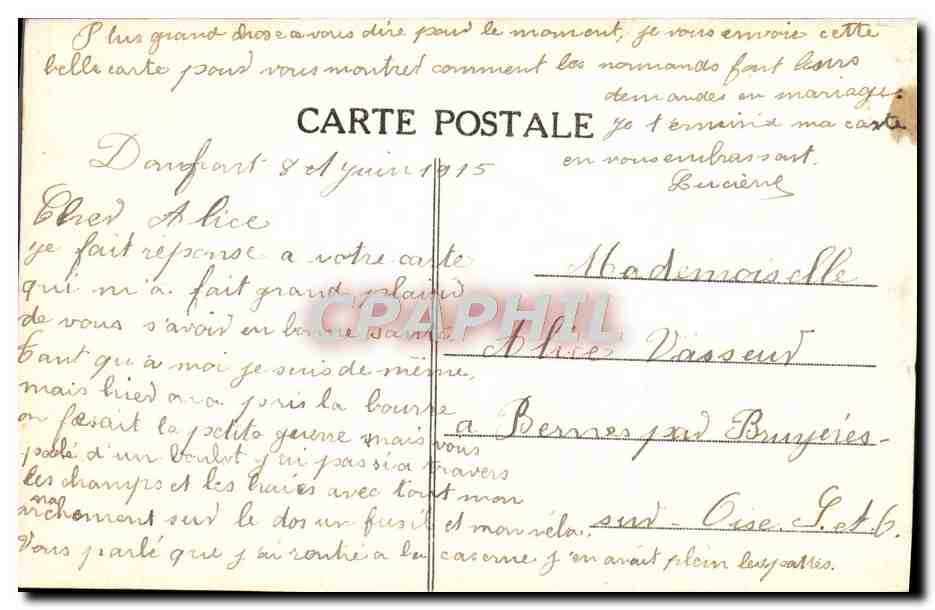 CPA Des Jeunes Gars Normands A Marier Folklore — Verso
