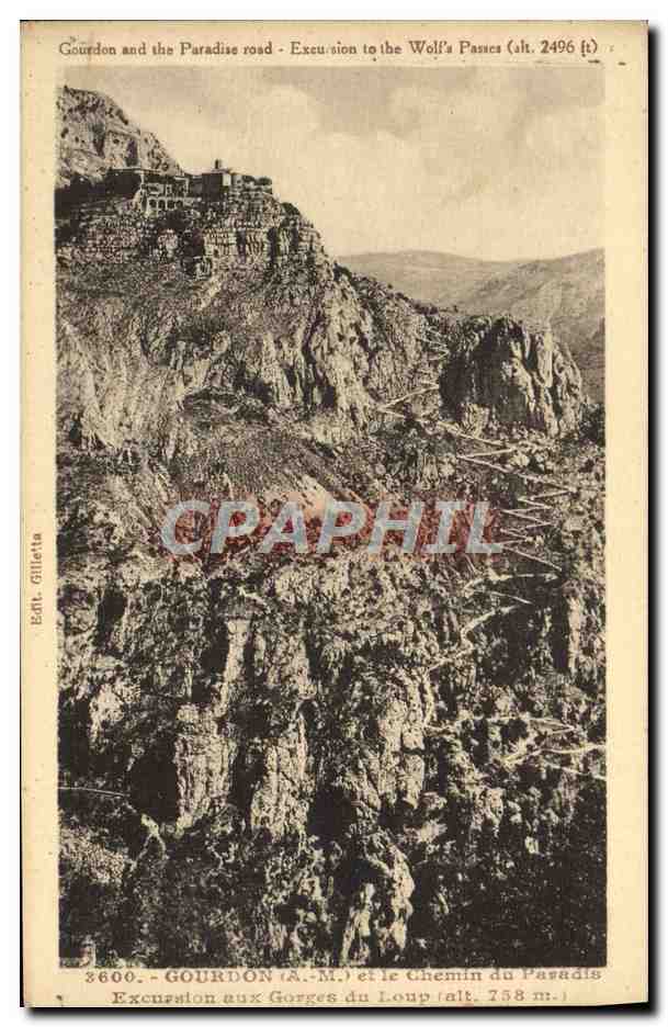 Gourdon et le Chemin du Paradis - Excursion aux Gorges du Loup (alt. 738 m.) - J. Gilletta, Nice