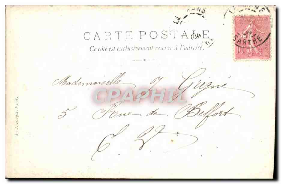 Château de Géhaine — vue de l'édifice — éditeur anonyme — Verso