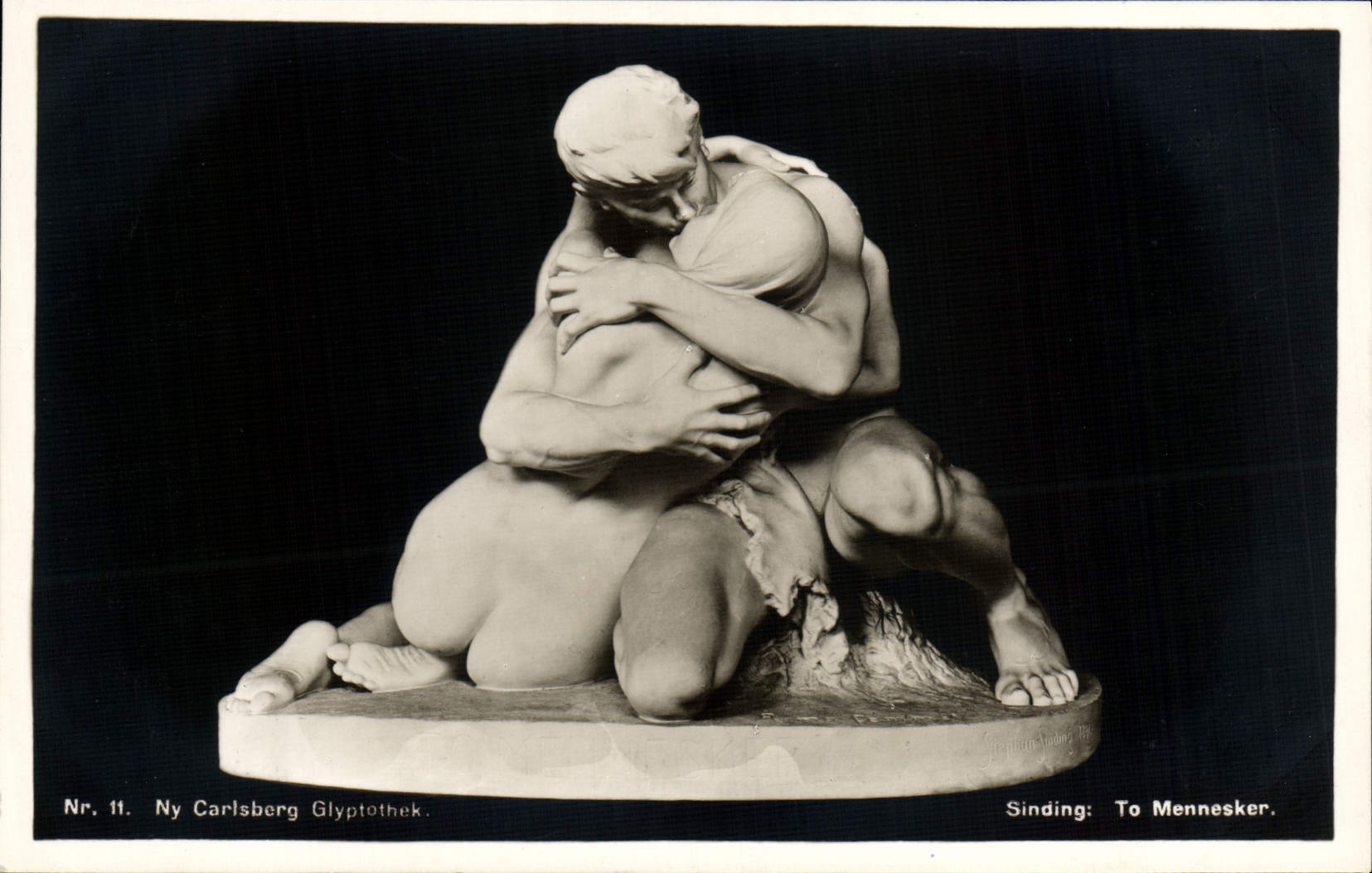Sculpture de deux personnages — Ny Carlsberg Glyptotheek — Nr. 11 — éditeur Vilhelm Trydes Forlag, Copenhague