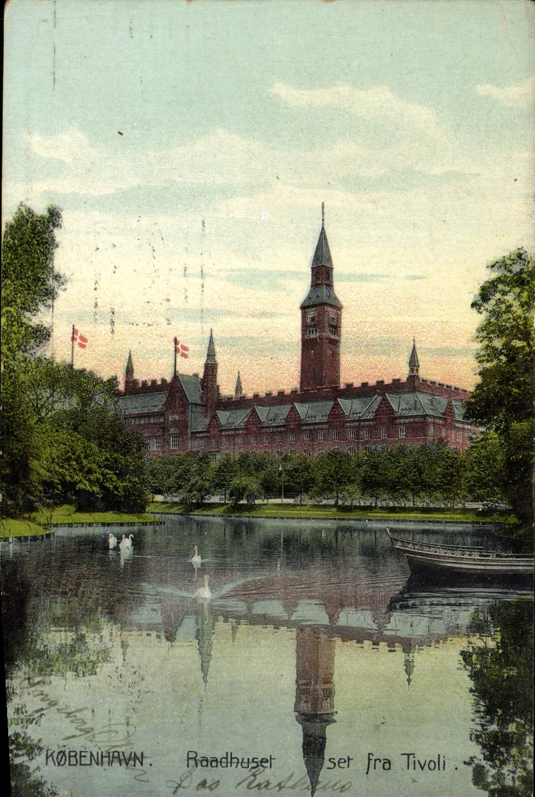 CPA Kobenhavn Raadhuset Set Fra Tivoli