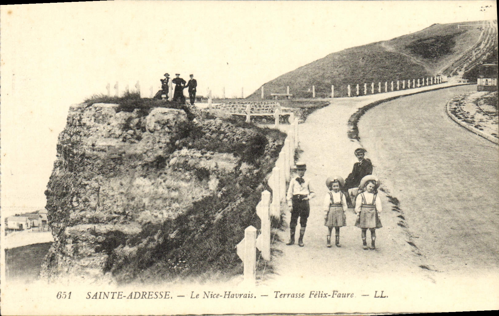 CPA Sainte Adresse Le Nice Havrais Terrasse Felix Faure Enfants 