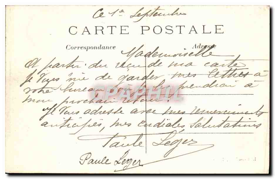 CPA Le Havre Hotel de Ville — Rückseite