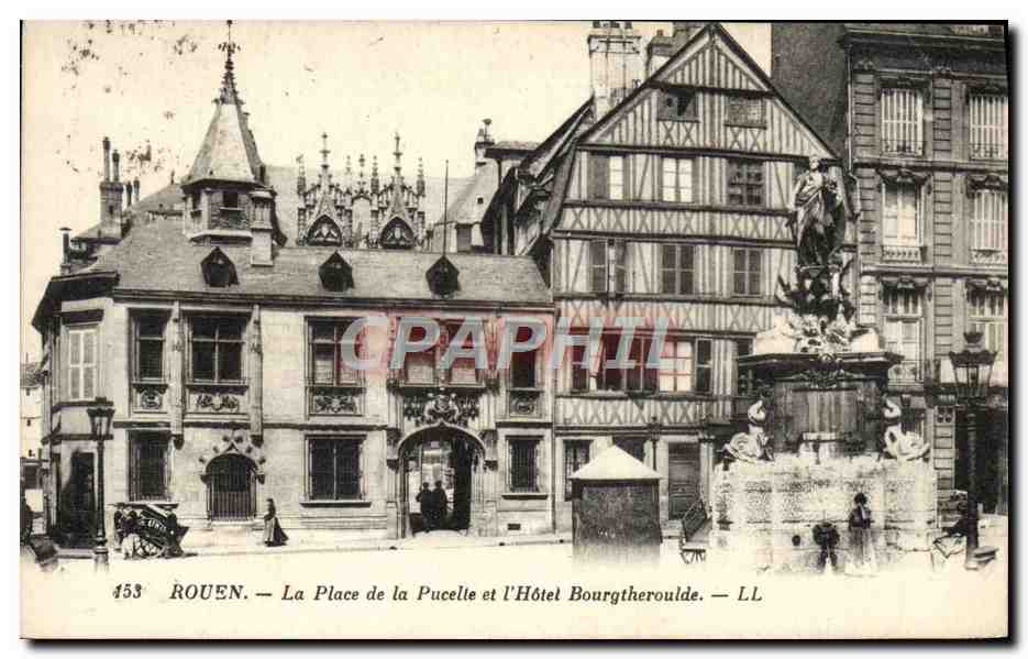 CPA Rouen La place de la Pucelle et l'hotel Bourgtheroulde 