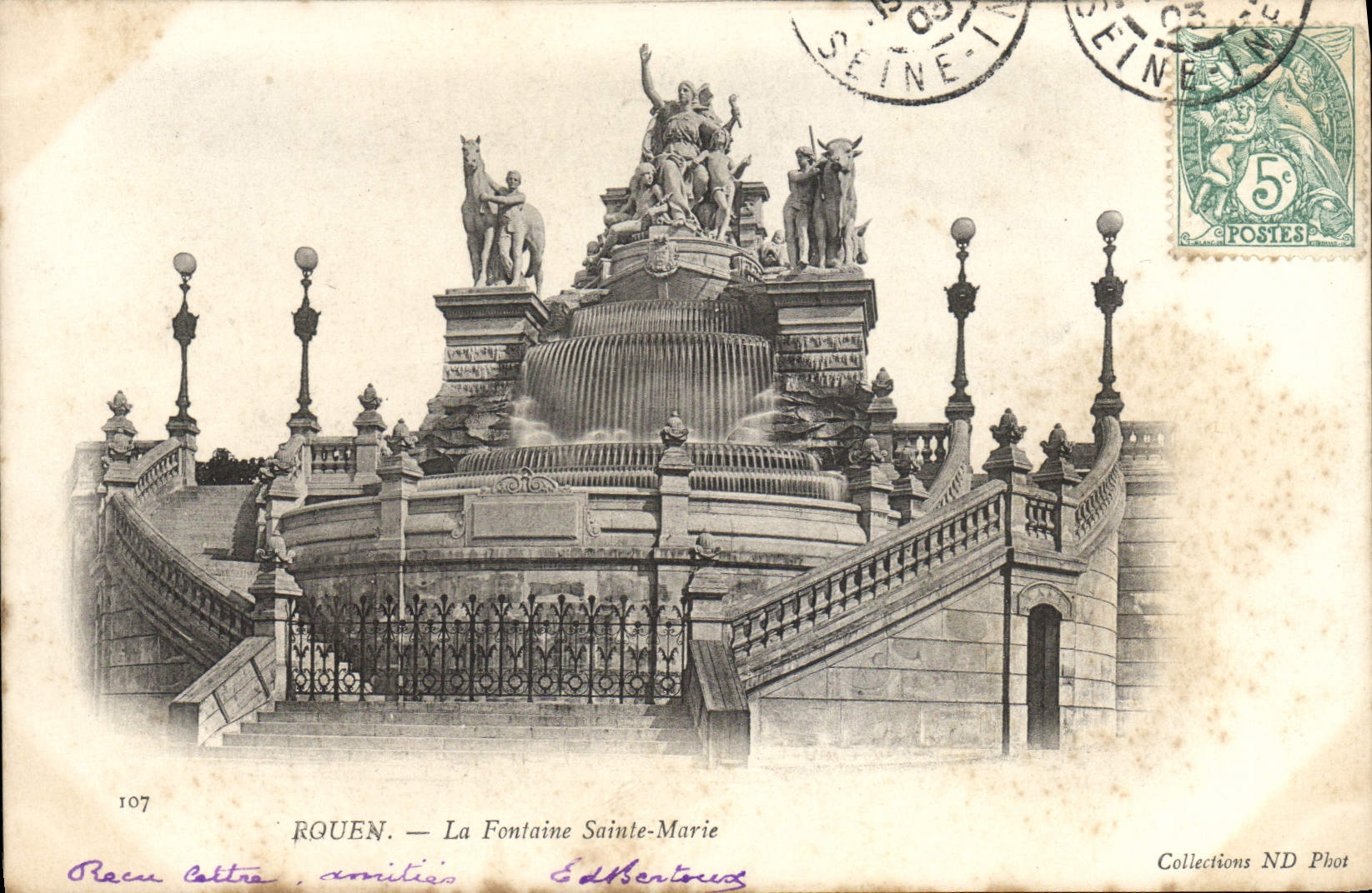 CPA Rouen La Fontaine Sainte Marie Taureau