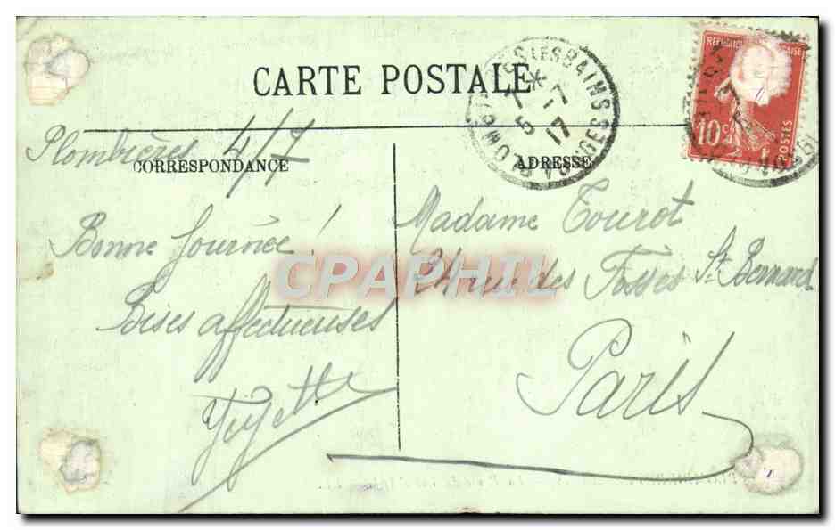 CPA Plombieres Les Bains La Route du Val d'Ajol — Rückseite