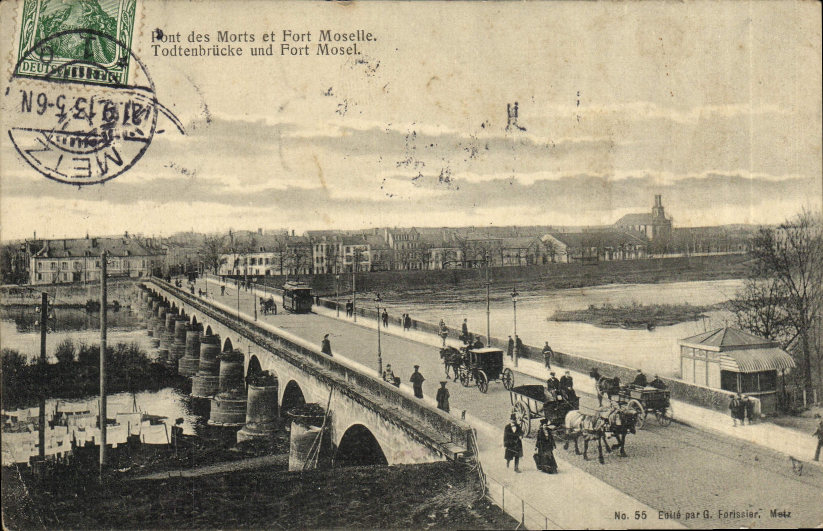 Pont des Morts et Fort Moselle — Metz — Éditée par G. Forissier, n° 55