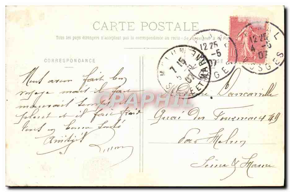 CPA Epinal a 5 heures du matin Lavandieres — Rückseite