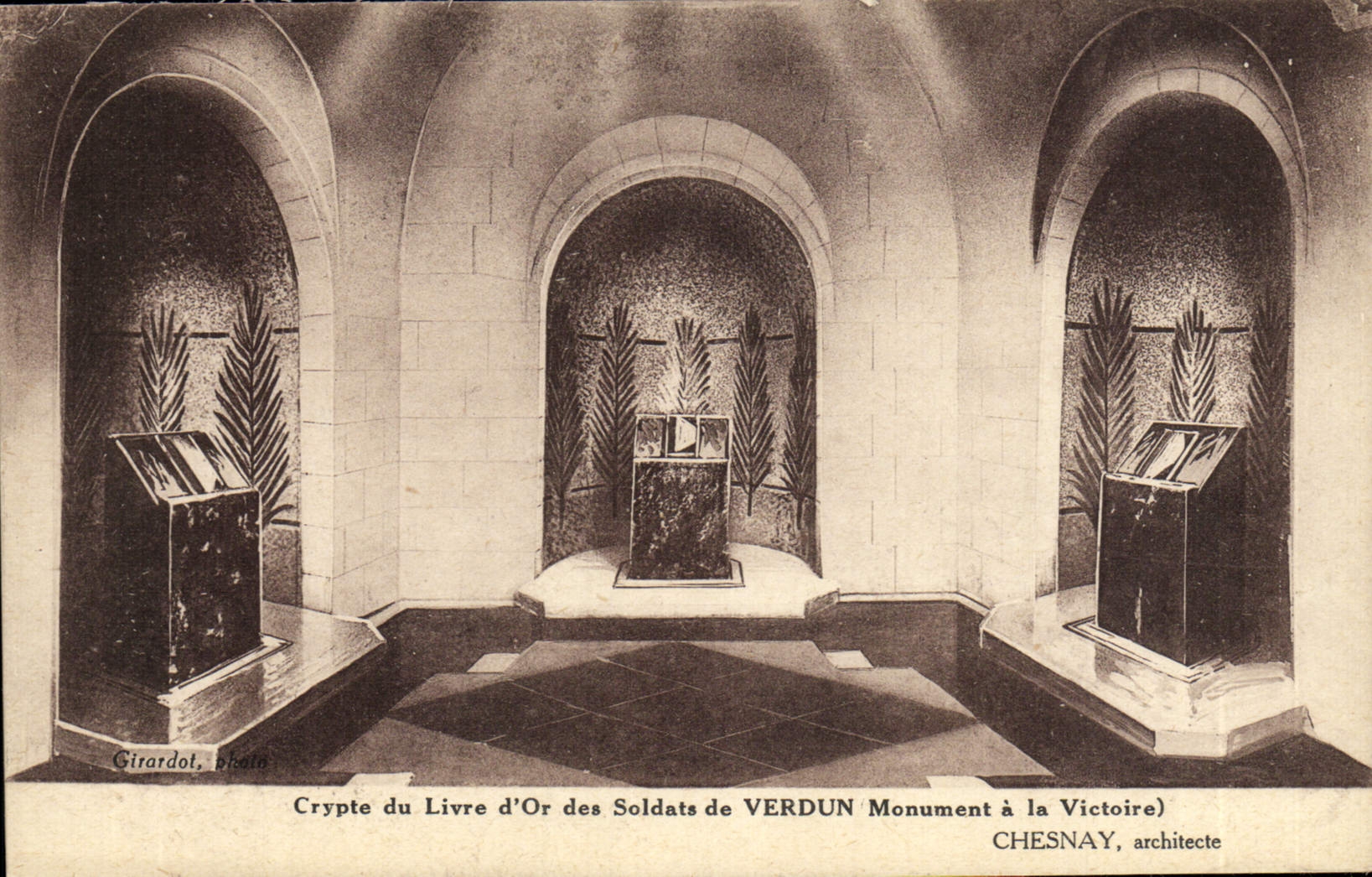 Crypte du Livre d'Or des Soldats de Verdun — Monument à la Victoire — Chesnay, architecte