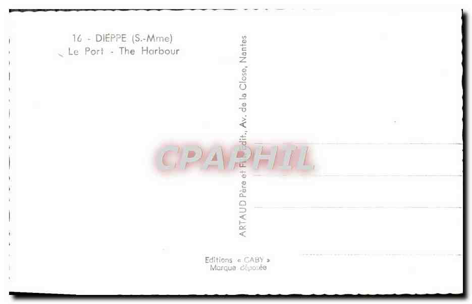 CPM Dieppe Le Port Bateaux — Verso