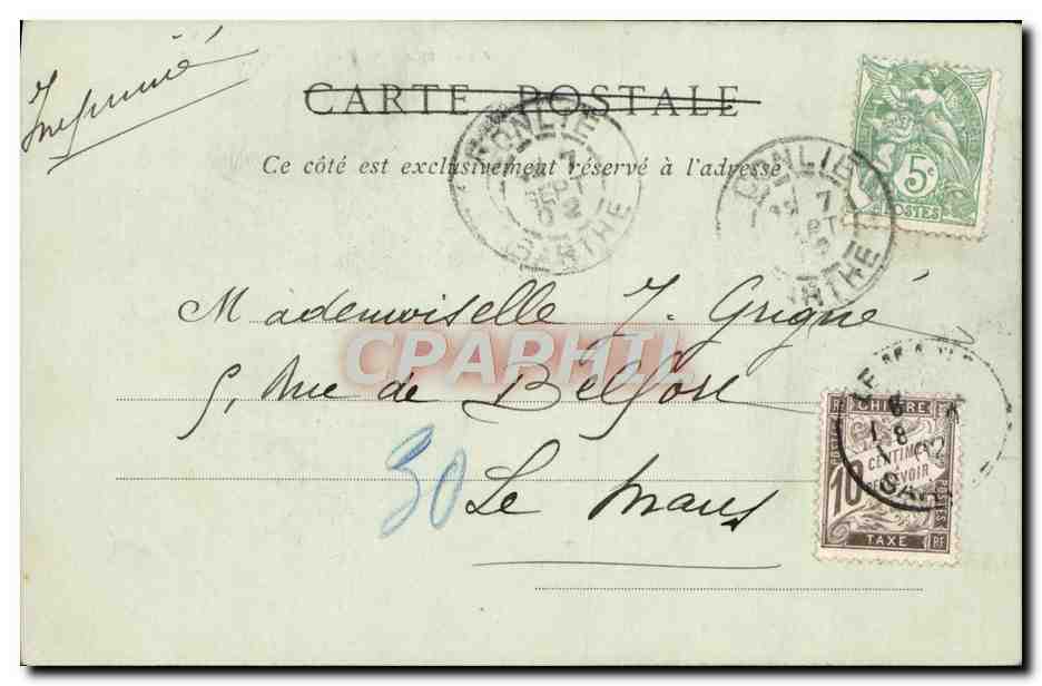 CPA Alencon Vue Prise sur la Sarthe — Rückseite