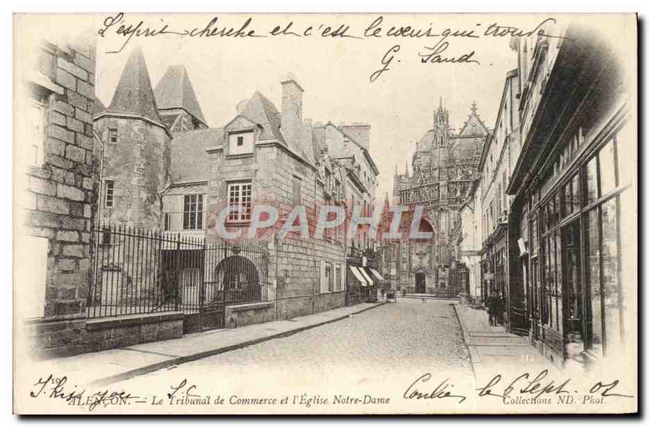 CPA Alencon Le Tribunal de commerce et l'eglise Notre Dame