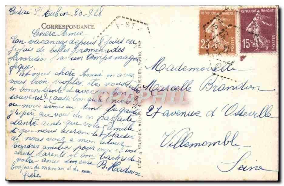 CPA Cisai Saint Aubin Le Chateau — Rückseite
