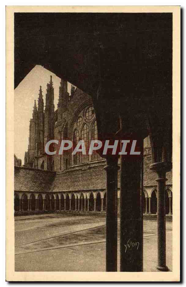 CPA Mont Saint Michel Abbaye Le cloitre