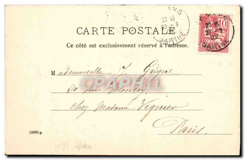 CPA Granville Les deux Jettees Bateaux — Verso