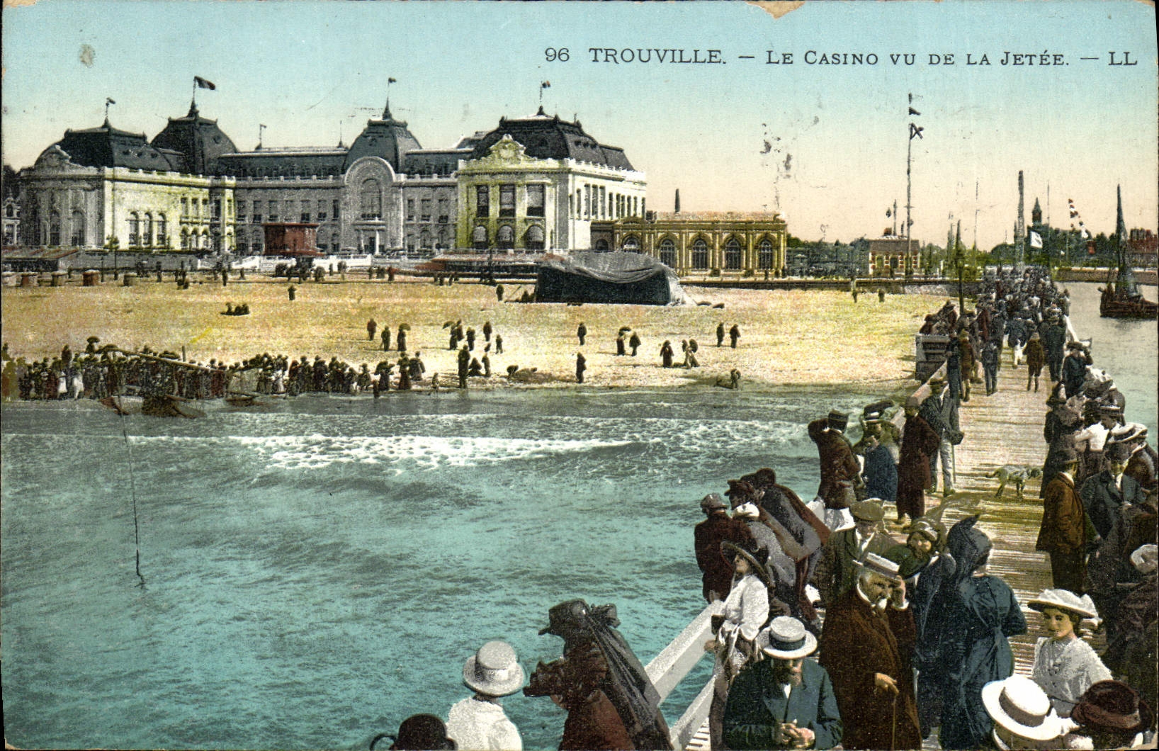 CPA Trouville Le Casino Vu De La Jetee Hydravion Avion