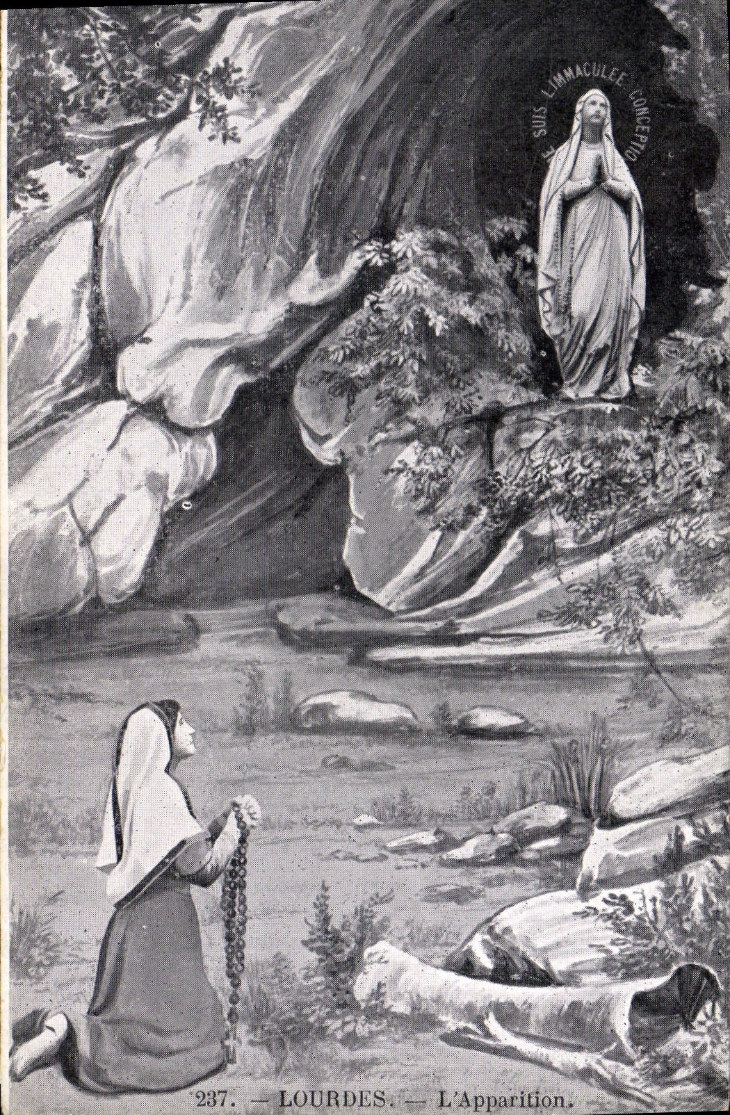 CPA Lourdes L'Apparition