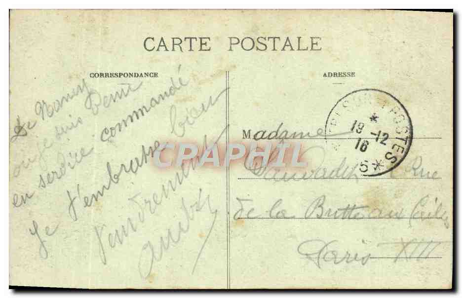 CPA Nancy La Gare Prise de la place Thiers — Rückseite