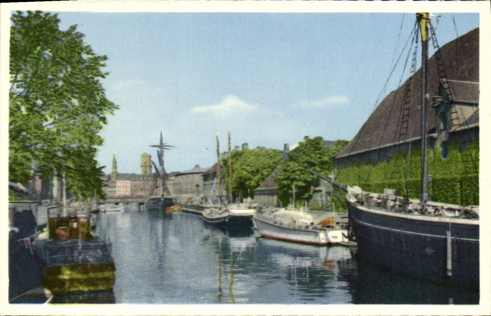 CPA Kobenhavn Frederikstralins Kanal Bateaux