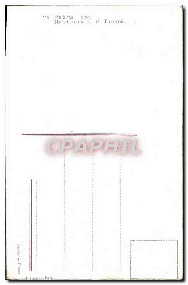 CPA Jan Styka Tolstoi  — Rückseite