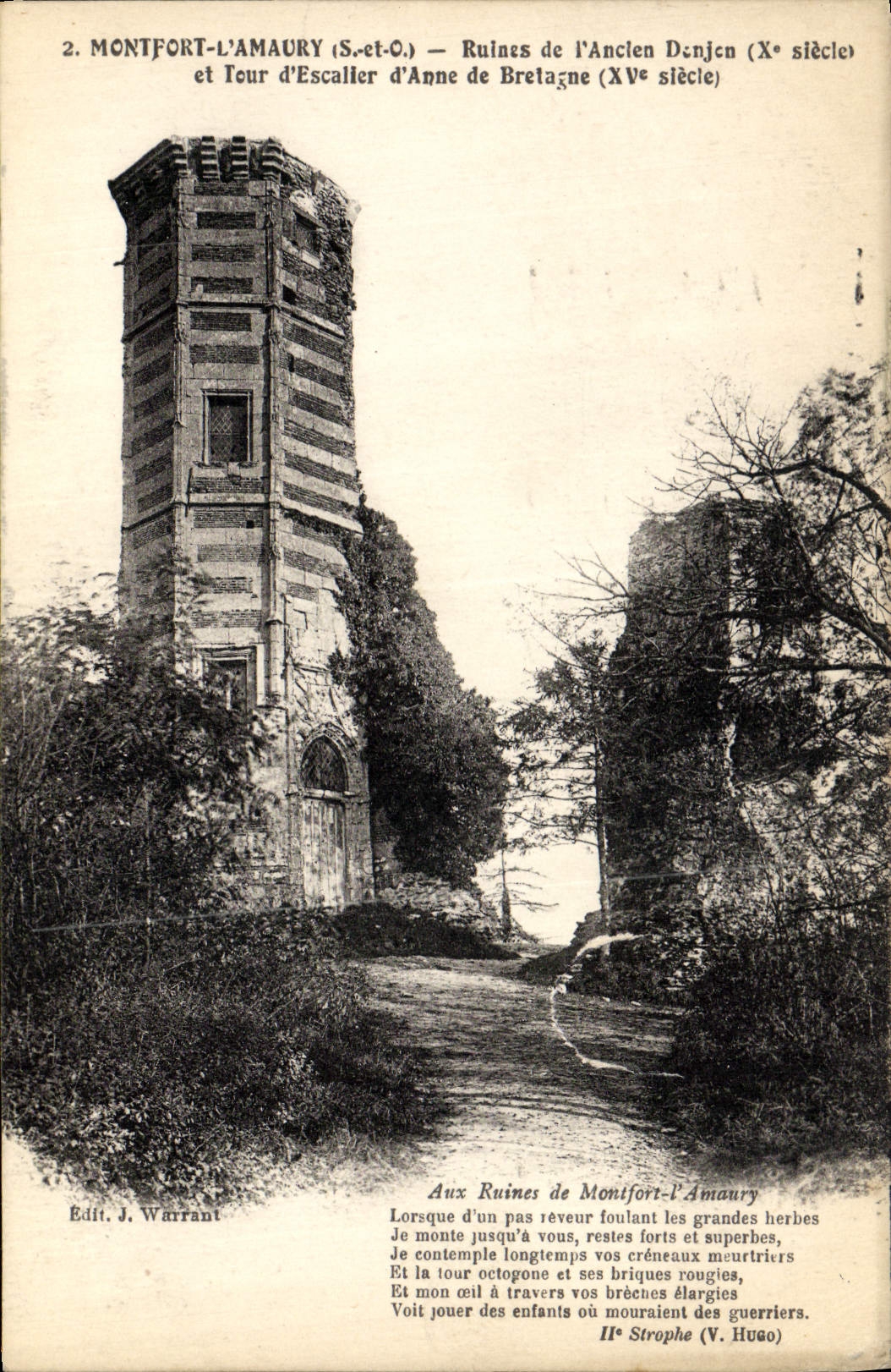 Montfort-l'Amaury (S.-et-O.) — Ruines de l'ancien donjon (Xe siècle) et Tour d'Escallier d'Anne de Bretagne (XVe siècle)