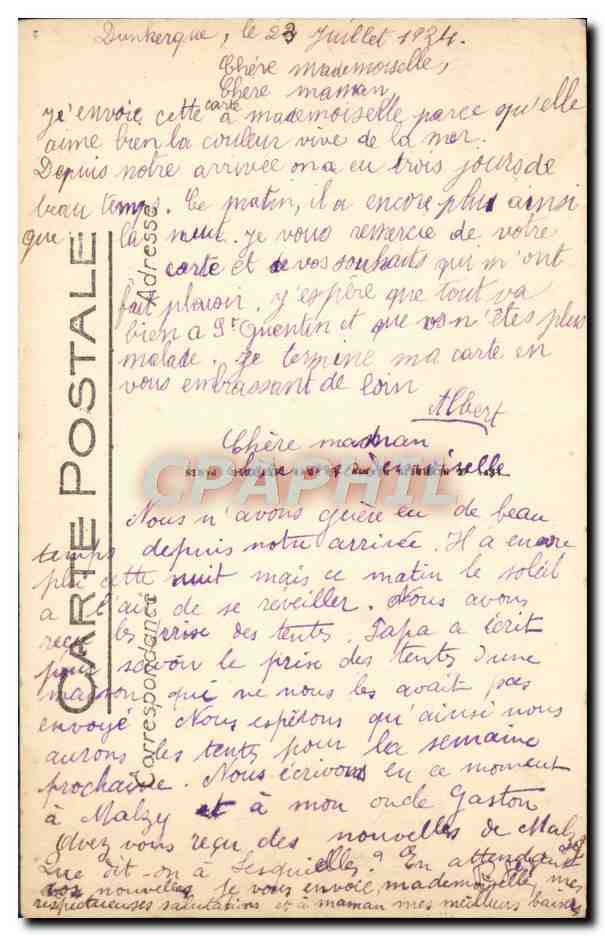 CPA Malo les Bains La Plage  — Rückseite