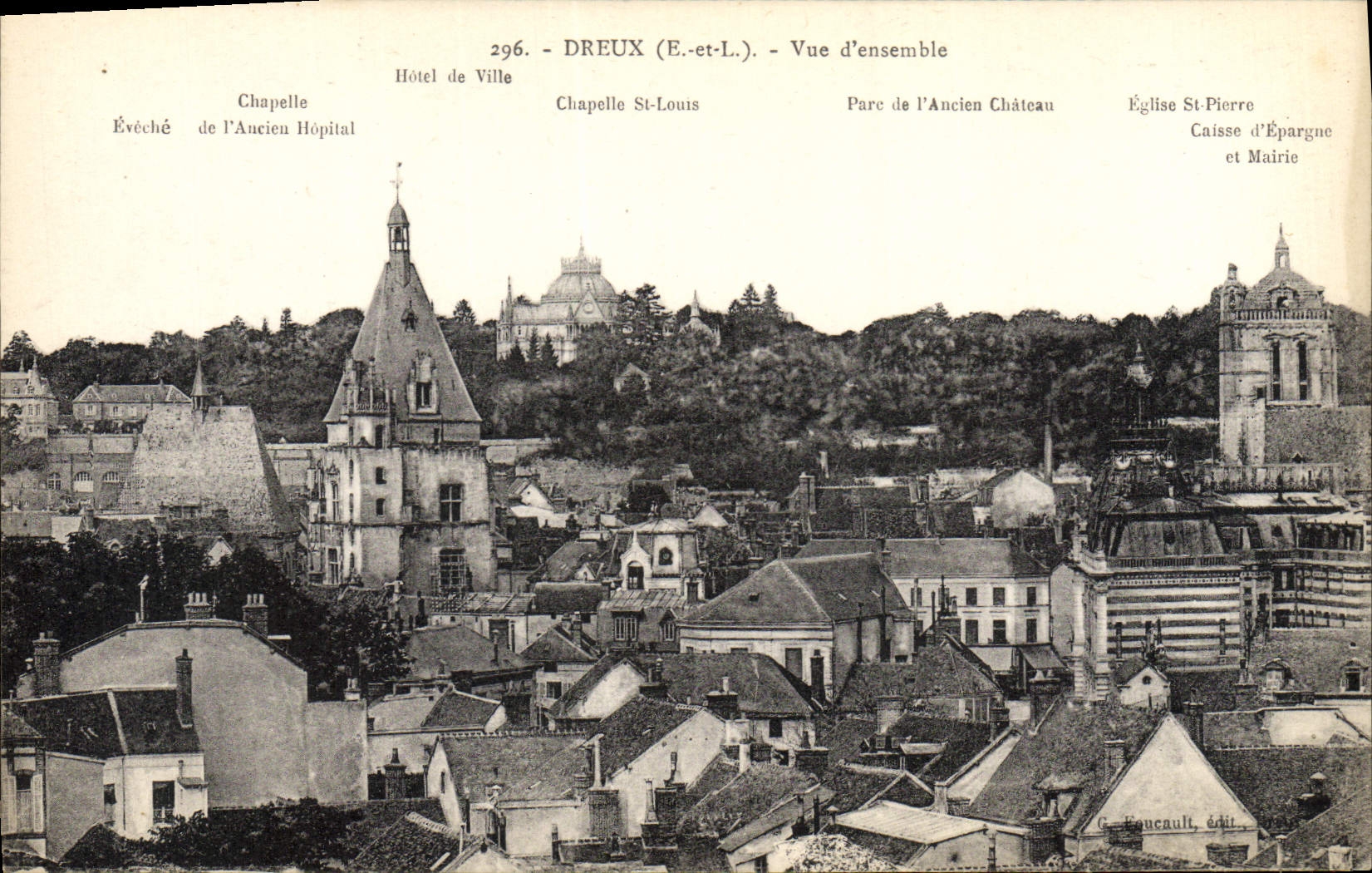 Dreux (E-et-L.) - Vue d'ensemble — G. Foucault, édit. - Anverso