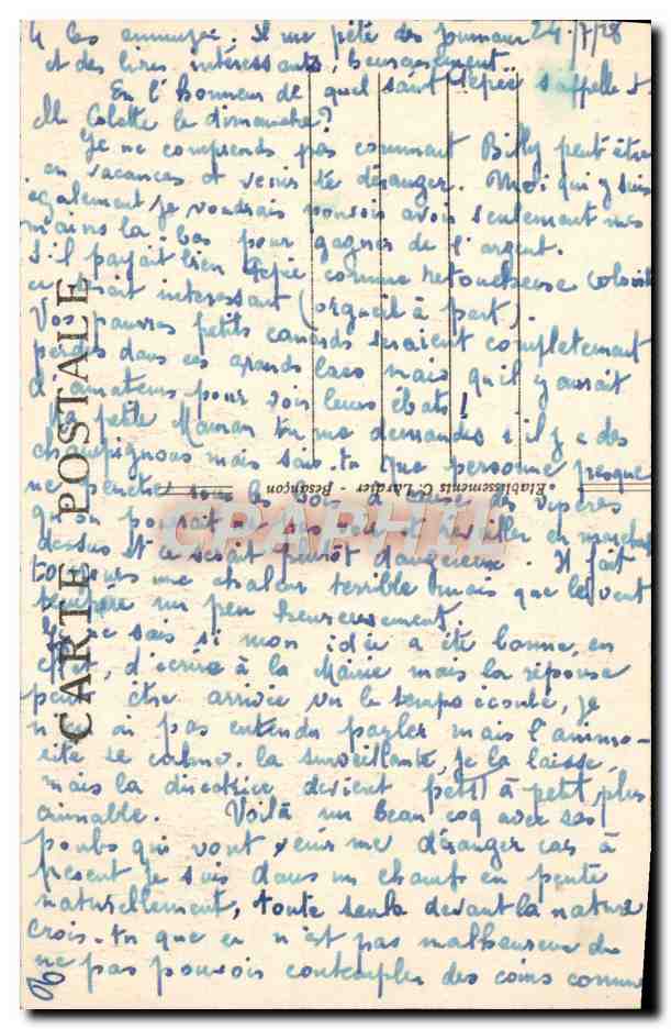 Vallée de Baume-les-Messieurs — Les Rochers — Sites pittoresques de Franche-Comté, n°1505 — Verso