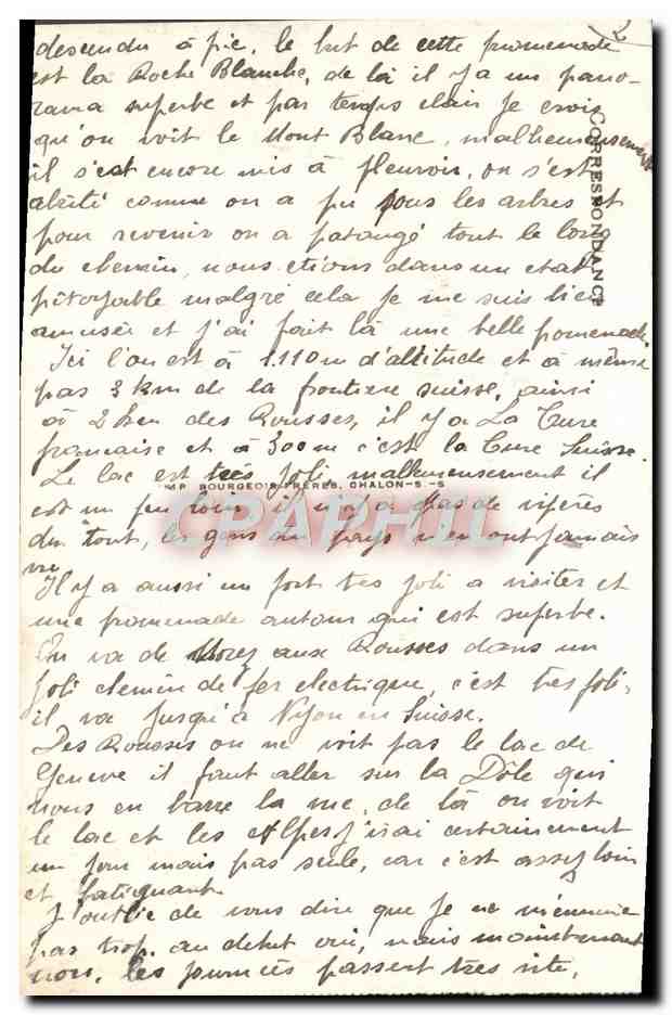CPA Le Cure Vue Generale — Rückseite