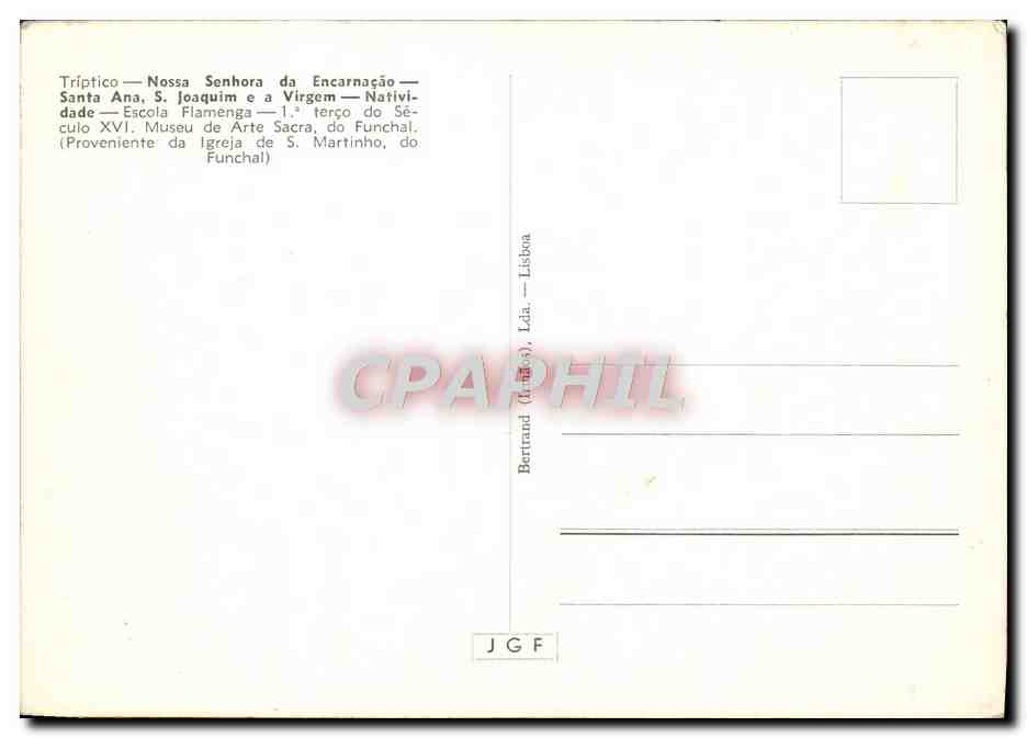 CPM Triptico Nossa Senhora Da Encarnacao Funchal Madeira — Verso