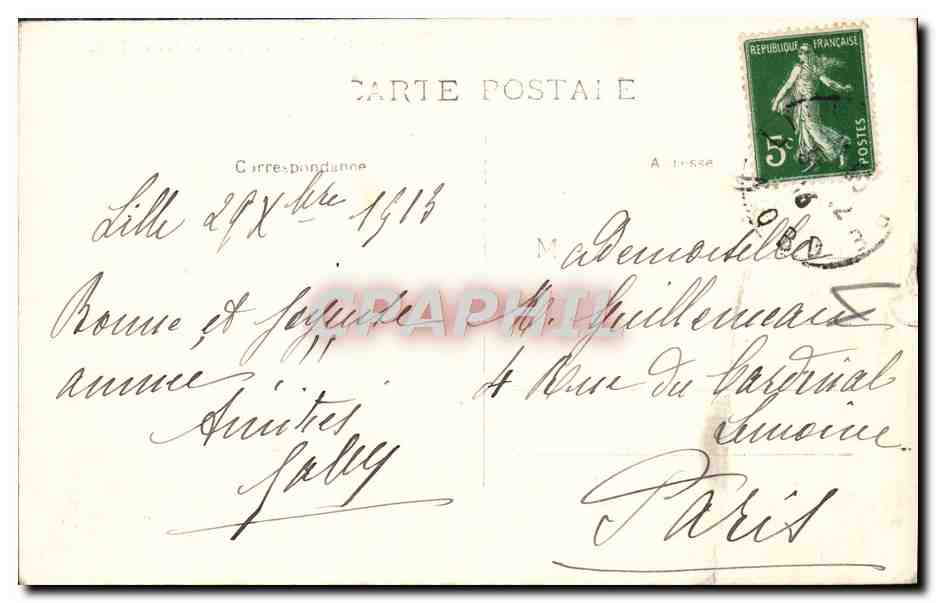 CPA Lille Porte De Paris — Rückseite