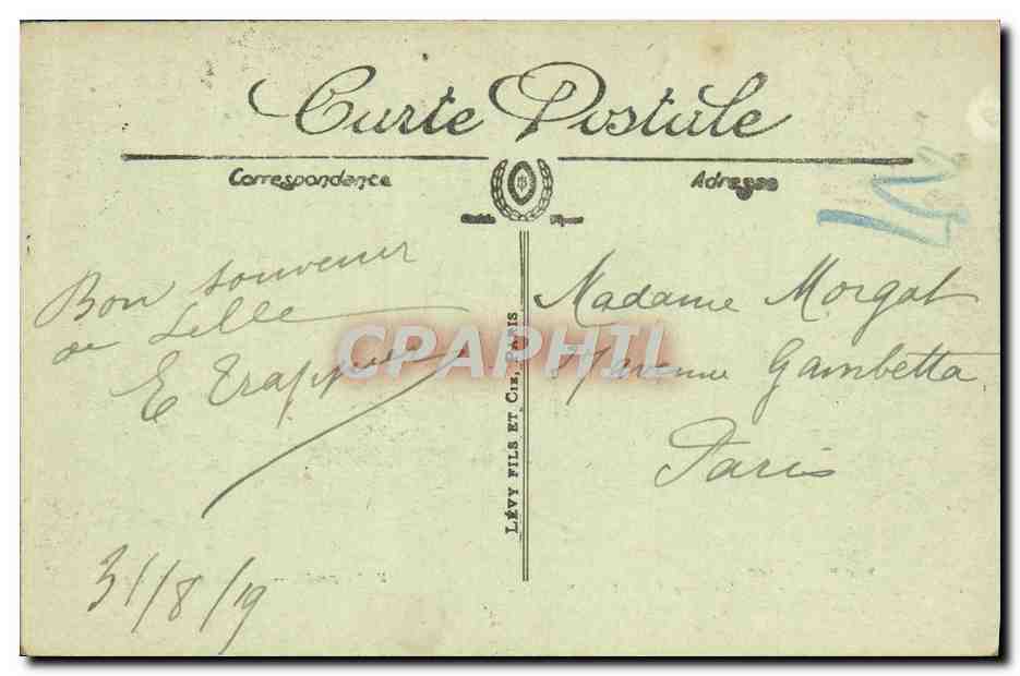 CPA Lille Apres Le Bombardement Rue Quennette Militaria — Rückseite