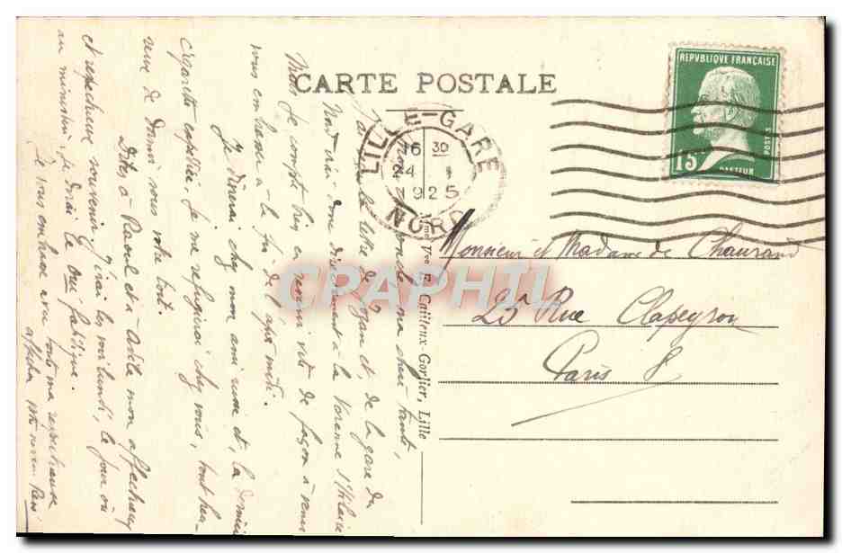 CPA Lille Porte Saint Maurice — Rückseite