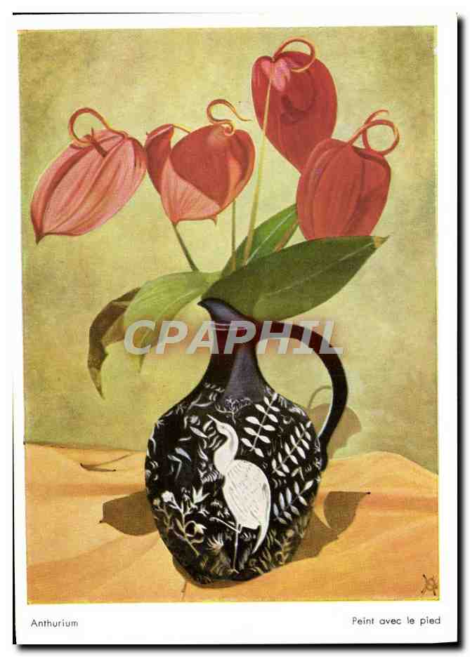 CPM Anthurium Peint Avec Le Pied