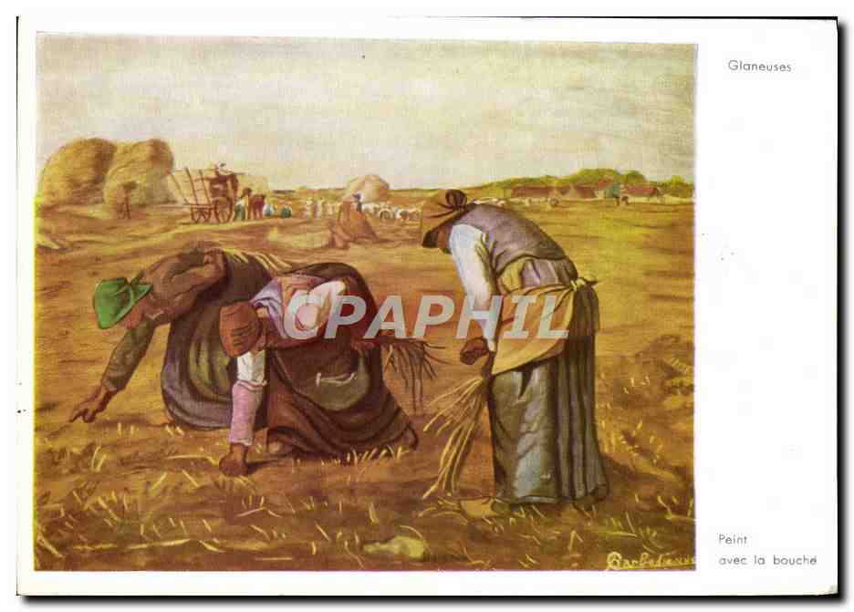 Glaneuses — Peint avec la bouche — G. Barbedienne, No F 1401