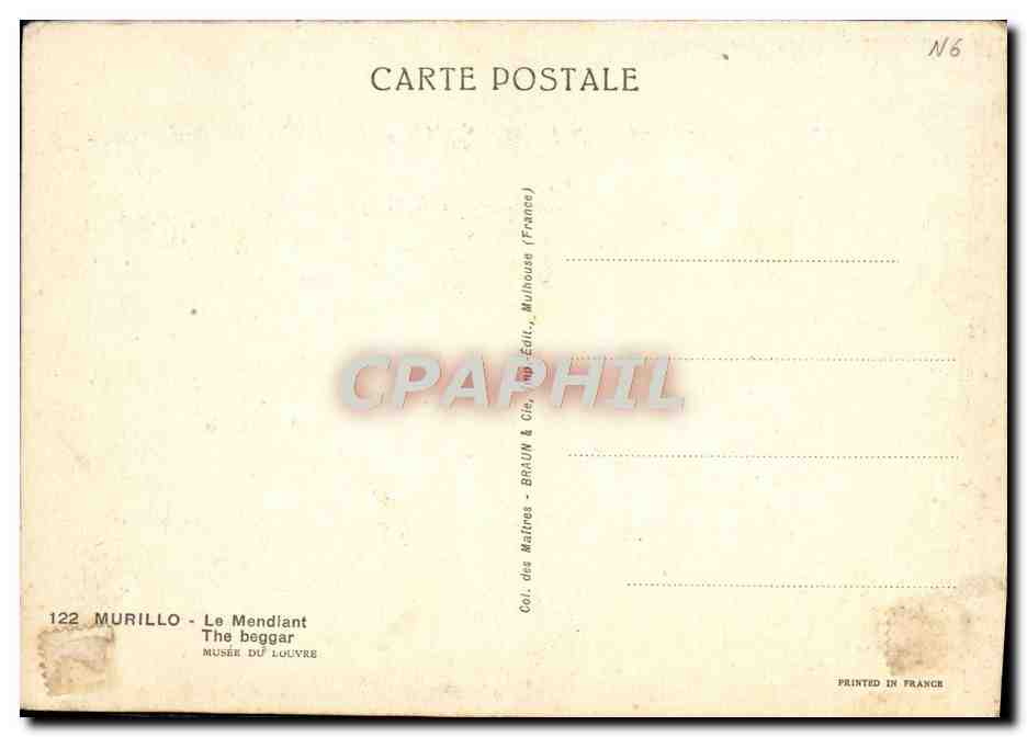 Le Mendiant — Musée du Louvre — Édition Brauun & Cie — Verso