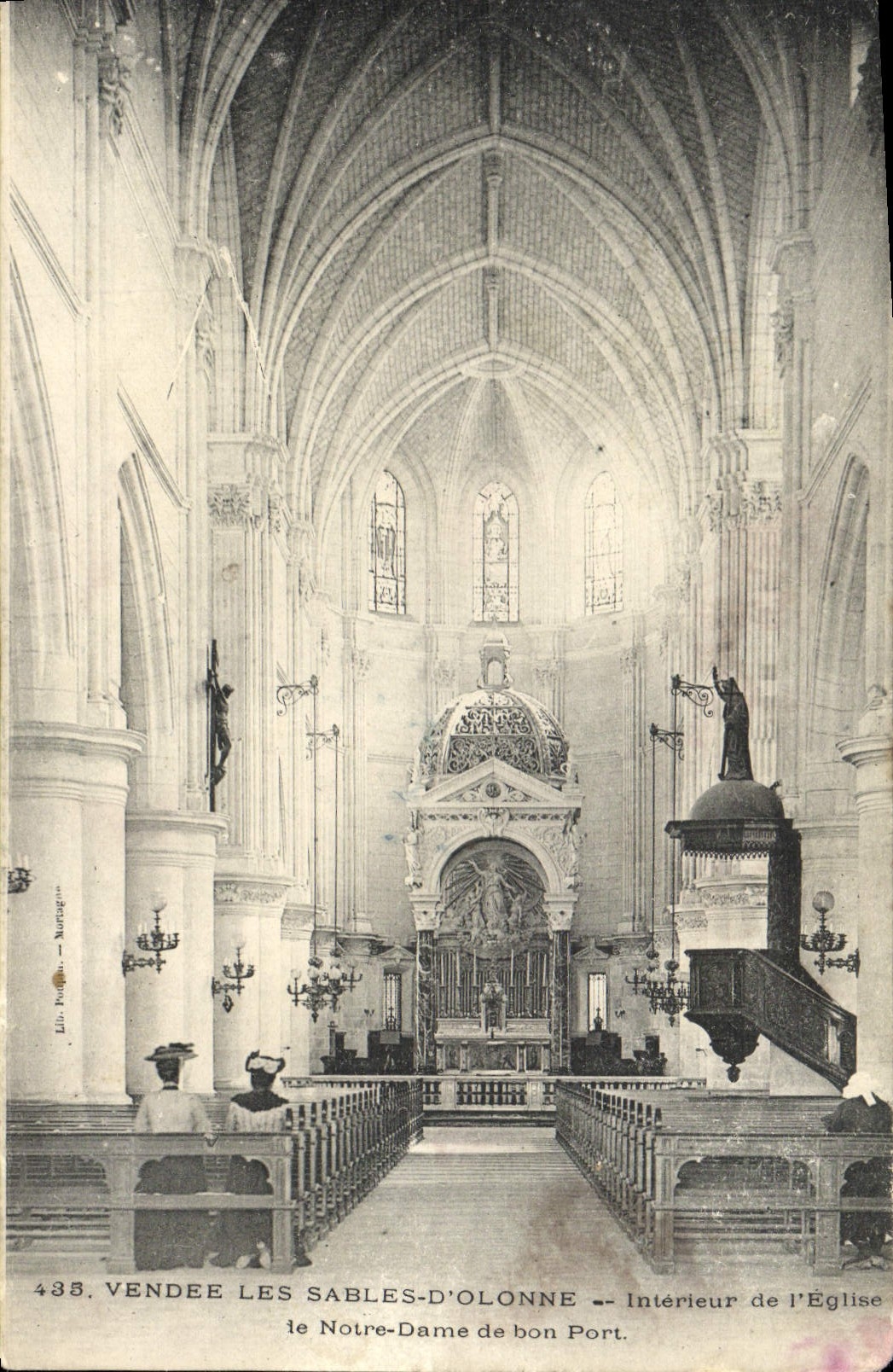 Les Sables-d'Olonne — Interior of the Church of Notre-Dame de Bon Port — Publisher Lili Proust, No. 435