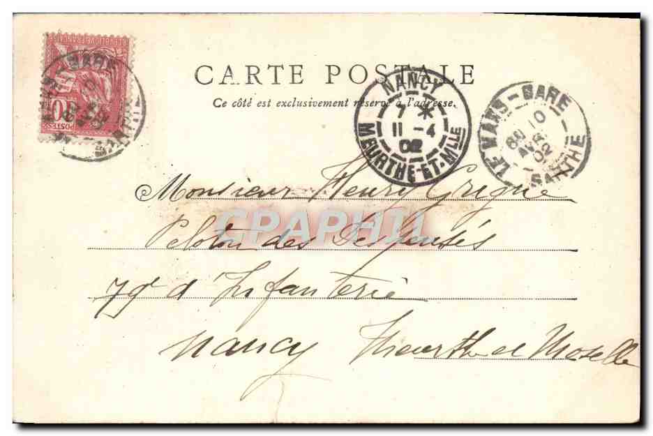 CPA Le Mans Cathedrale Porche du Cavalier — Rückseite