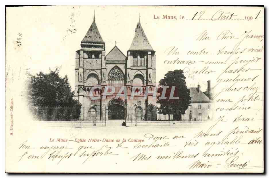 CPA Le Mans Eglise Notre Dame de la Couture
