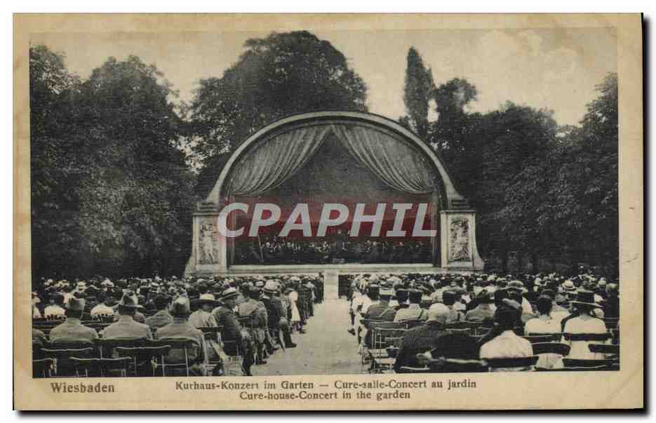CPA Wiesbaden Kurhaus Konzert im Garten Cure Salle Concert au jardin
