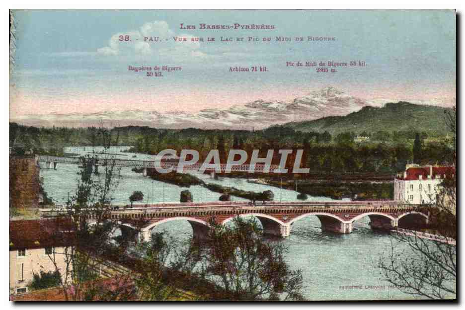CPA Pau Vue sur la Lac Et Pic Du Midi de Bigorre