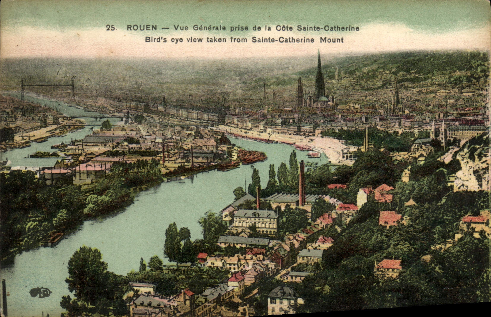 CPA Rouen Vue Generale Prise de la Cote Sainte Catherine